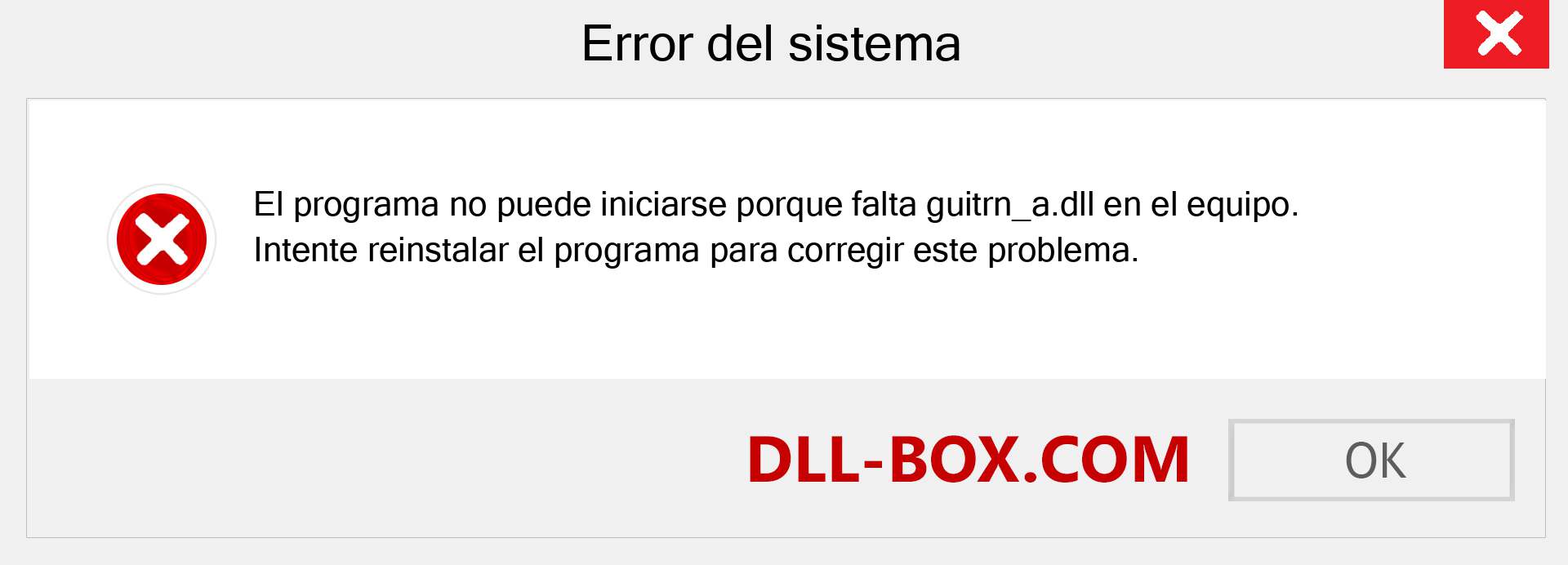 ¿Falta el archivo guitrn_a.dll ?. Descargar para Windows 7, 8, 10 - Corregir guitrn_a dll Missing Error en Windows, fotos, imágenes